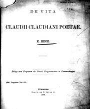 Cover of: De vita Claudii Claudiani poetae by K. Heck.
