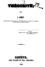 Cover of: Théocrite by par J. Adert.