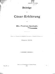 Cover of: Beiträge zur Cäsar-Erklärung