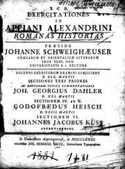 Cover of: Exercitationes in Appiani Alexandrini Romanas historias by Joh. Georgius Dahler [et] Godofredus Heisch [et] Johannes Jacobus Küss.