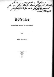 Cover of: Sokrates: dramatisches Gesprach in einem Aufzug