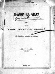 Cover of: Grammatica Greca by del Antonio Klodic