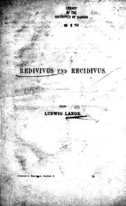 Cover of: Redivivus und recidivus