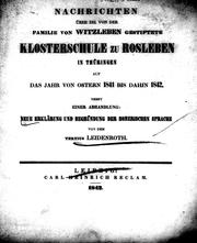 Cover of: Neue Erklärung und Begründung der Homerischen Sprache by von Leidenroth.
