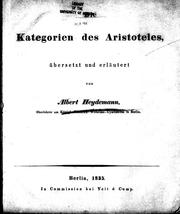 Cover of: Die Kategorien des Aristoteles by von Albert Heydemann.