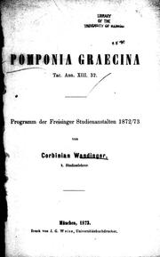 Pomponia Graecina Tac. Ann. XIII. 32 by Corbinian Wandinger