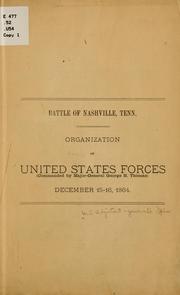 Cover of: Battle of Nashville, Tenn. by United States. Adjutant-General's Office.