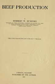 Cover of: Beef production by Herbert Windsor Mumford