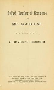 Cover of: Belfast Chamber of Commerce and Mr. Gladstone by 