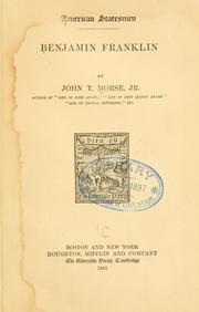 Cover of: Benjamin Franklin by John Torrey Morse