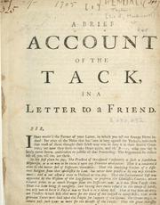 Cover of: A brief account of the tack in a letter to a friend. by Mackworth, Humphrey Sir