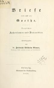 Cover of: Briefe von und an Goethe by Johann Wolfgang von Goethe