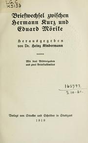 Cover of: Briefwechsel zwischen Hermann Kurz und Eduard Mörike