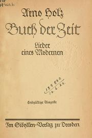 Cover of: Buch der Zeit by Arno Holz