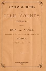 Cover of: Centennial history of Polk county, Nebraska