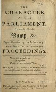 The character of the Parliament commonly called the rump, etc. ...