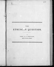 Cover of: The Etruscan question | 