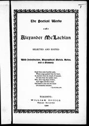 Cover of: The poetical works of Alexander McLachlan