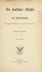 Cover of: Die deutschen Machte und der Furstenbund by Leopold von Ranke