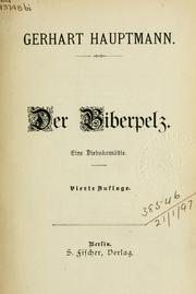 Cover of: Die Biberpelz
