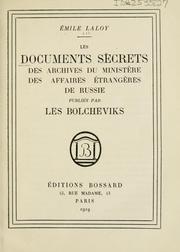 Cover of: ...Les documents secrets des archives du Ministere des affaires etrangeres de Russie