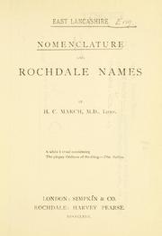 Cover of: East Lancashire nomenclature and Rochdale names