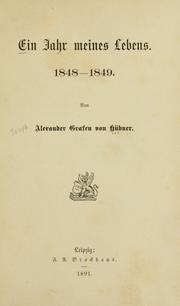 Cover of: Ein Jahr meines Lebens, 1848-1849.