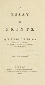 Cover of: An essay on prints. by Gilpin, William