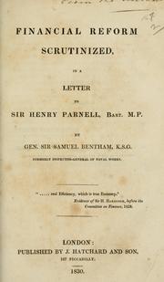 Cover of: Financial reform scrutinized by Bentham, Samuel Sir