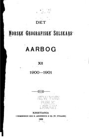Cover of: Aarbok. by Norske geografiske selskab.