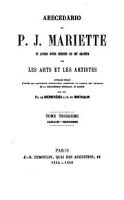Cover of: Abecedario de P. J. Mariette et autres notes inédites de cet amateur sur les arts et les artistes. by Pierre Jean Mariette