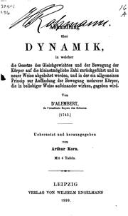 Cover of: Abhandlung über dynamik by Jean Le Rond d'Alembert
