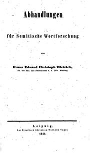 Cover of: Abhandlungen für semitische Wortforschung