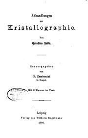 Cover of: Abhandlungen zur kristallographie.