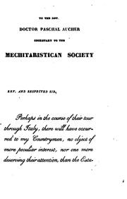Cover of: A brief account of the Mechitaristican society founded on the island of St. Lazaro. by Harcutiun Aukerian