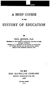 Cover of: A brief course in the history of education by Monroe, Paul
