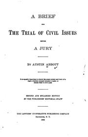 Cover of: brief for the trial of civil issues befor a jury