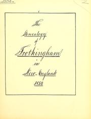Cover of: The Frothingham genealogy. by Wyman, Thomas Bellows.