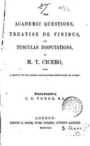 Cover of: The Academic questions by Cicero, Cicero