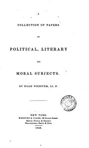 Cover of: A collection of papers on political, literary, and moral subjects.