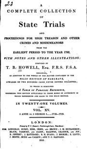 Cover of: Cobbett's complete collection of state trials and proceedings for high treason and other crimes and misdemeanors from the earliest period to the present time.