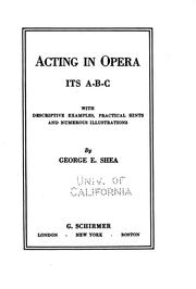 Cover of: Acting in opera