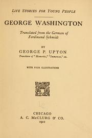 Cover of: George Washington, tr. from the German of Ferdinand Schmidt