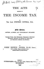 Cover of: acts relating to the income tax