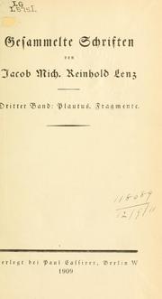 Cover of: Gesammelte Schriften by Jakob Michael Reinhold Lenz, Jakob Michael Reinhold Lenz