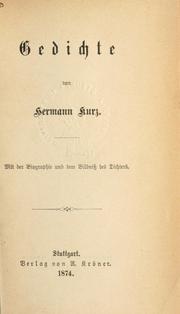 Cover of: Gesammelte Werke by Hermann Kurz
