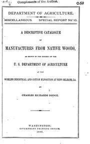 Cover of: descriptive catalogue of manufactures from native woods