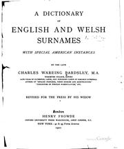 Cover of: A dictionary of English and Welsh surnames, with special American instances