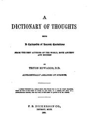Cover of: A dictionary of thoughts by Edwards, Tryon