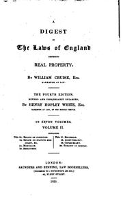 Cover of: digest of the laws of England, respecting real property